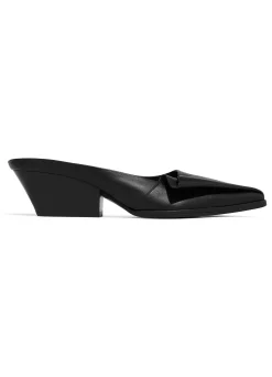 Online St. John Pleated Leather Mule Black