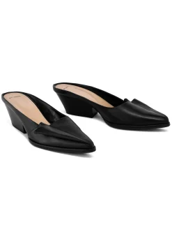 Online St. John Pleated Leather Mule Black
