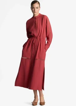 Discount St. John Satin Back Crepe Dress Rose