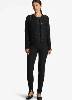 Sale St. John Sequin Stretch Knit Cardigan Black