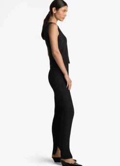 New St. John Sequin Stretch Knit Shell Black
