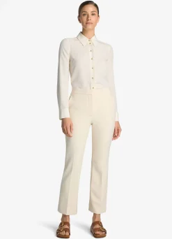 Online St. John Signature Stretch Crepe Suiting Pant Ecru