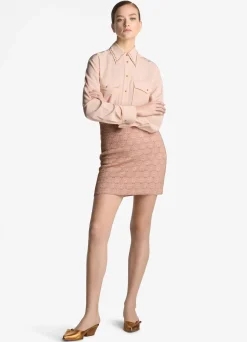 Online St. John Silk Crepe De Chine Blouse Light Blossom