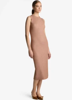 Best St. John Sleeveless Lurex Knit Dress Blossom/Lurex Multi