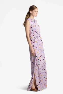 St. John Small Collage Dot Maxi Dress Amethyst Multi