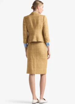 Hot St. John Soft Check Tweed Jacket Tan Multi