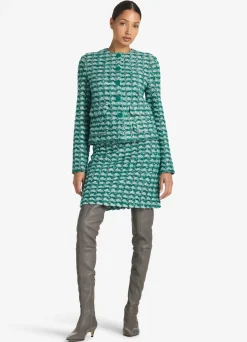 Hot St. John Soft Slub Wool Tweed Jacket Teal Multi