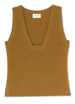 Online St. John Square Neck Rib Knit Shell Hazel