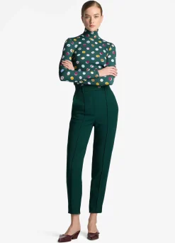 Best St. John Stretch Cady High Waist Pant Spruce