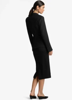 Sale St. John Stretch Crepe Suiting Jacket Black