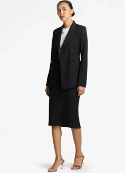 Outlet St. John Stretch Crepe Suiting Skirt Black