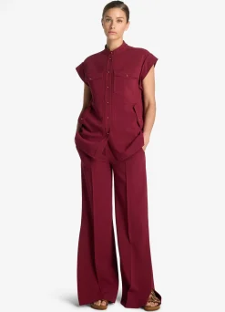 Online St. John Stretch Italian Knit Cady Top Raspberry