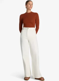 Outlet St. John Stretch Knit Long Sleeve Top Brick