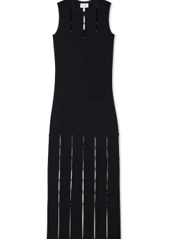 Outlet St. John Stretch Knit Slit Gown Black