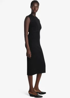Hot St. John Stretch Lurex Piqué Dress Black