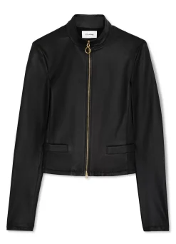 Hot St. John Stretch Nappa Leather Jacket Black