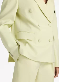 New St. John Stretch Wool Grain de Poudre Jacket Light Hyacinth