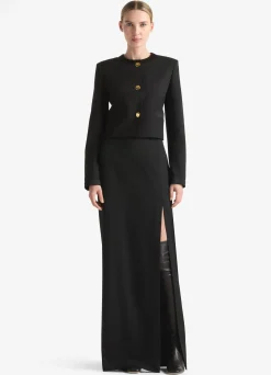 Outlet St. John Stretch Wool Jacket Black