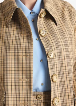 Best St. John Technical Plaid Jacket Tan Multi