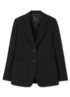 Discount St. John The Boardroom Blazer in Stretch Crepe Suiting Black