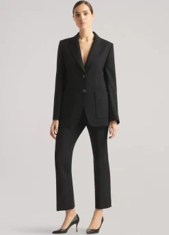 Discount St. John The Boardroom Blazer in Stretch Crepe Suiting Black