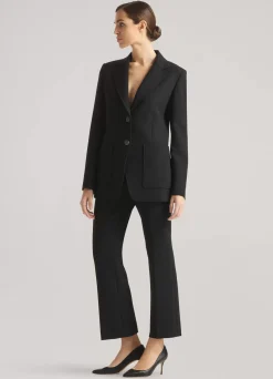Discount St. John The Boardroom Blazer in Stretch Crepe Suiting Black