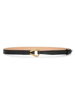 Sale St. John Thin Leather Loop Belt Black