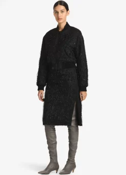 Outlet St. John Tinsel Taffeta Bomber Jacket Black