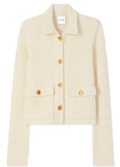 Online St. John Tweed Racking Stitch Jacket Ecru/Vanilla