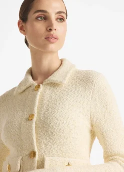 Online St. John Tweed Racking Stitch Jacket Ecru/Vanilla