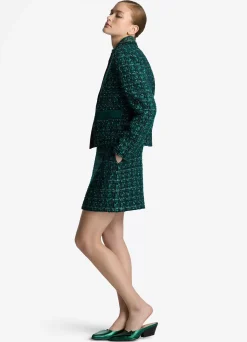 Online St. John Twill Tweed Mixed Media Jacket Spruce Multi