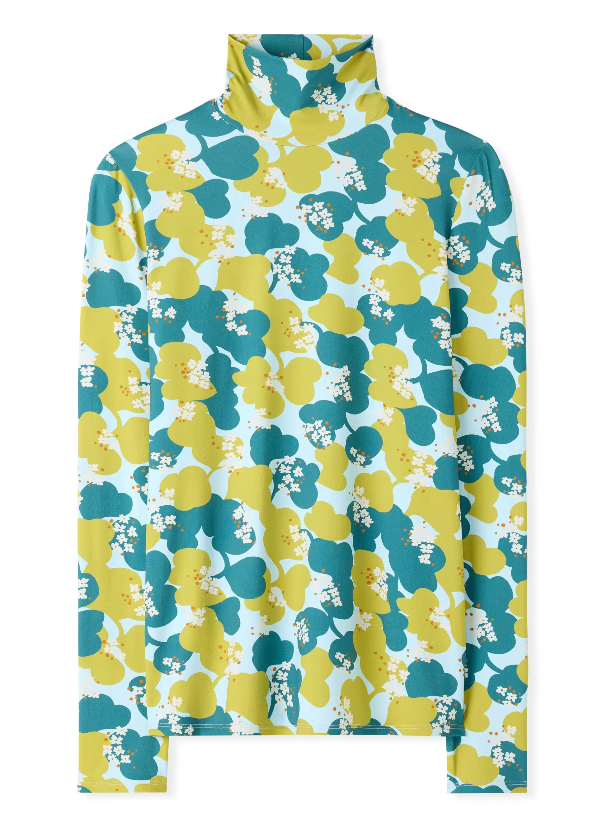 St. John 60s Floral Print Nuda Turtleneck | COCKTAIL & PARTY | TOPS & SHELLS