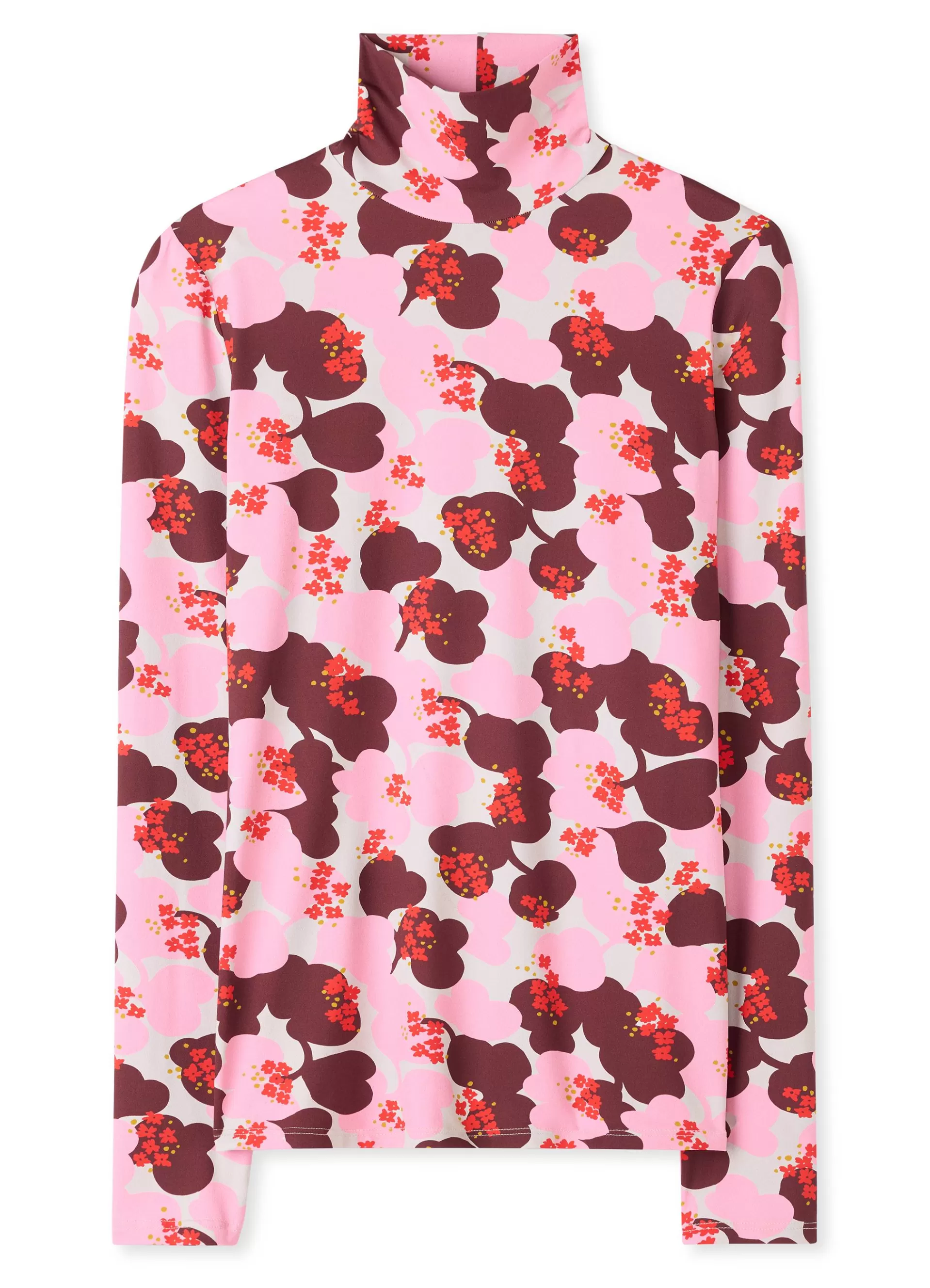 St. John 60s Floral Print Nuda Turtleneck | TOPS & SHELLS