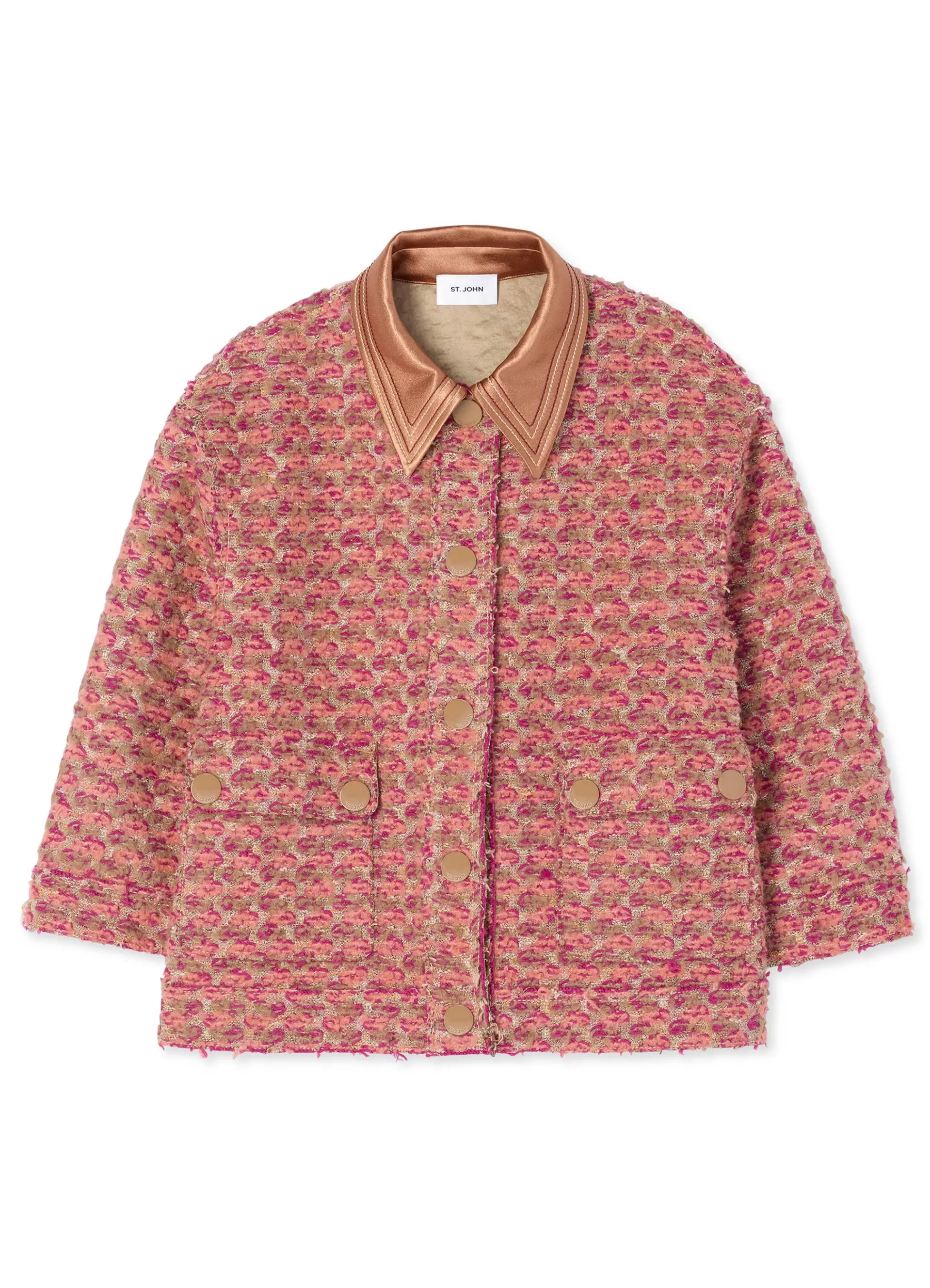 St. John Bonded Slub Wool Tweed Jacket | JACKETS
