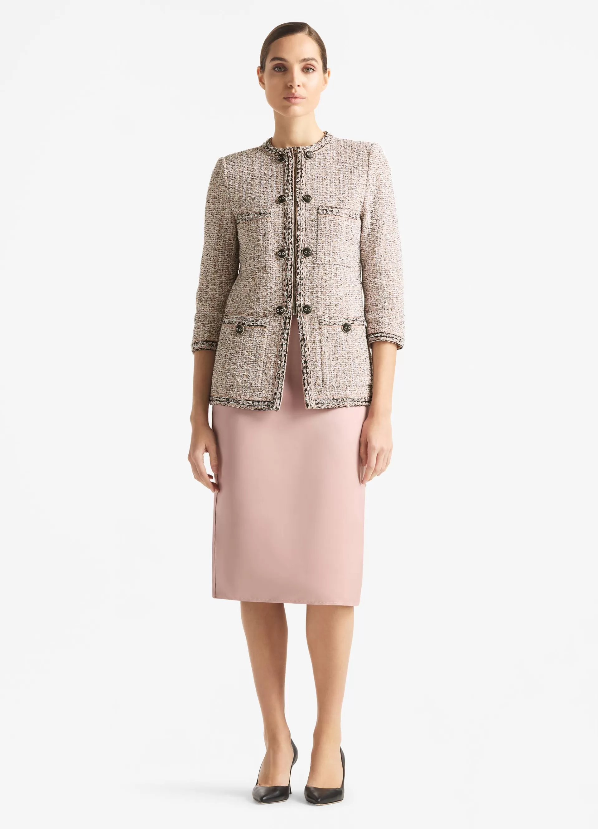St. John Boucle Slub Tweed Knit Jacket | JACKETS