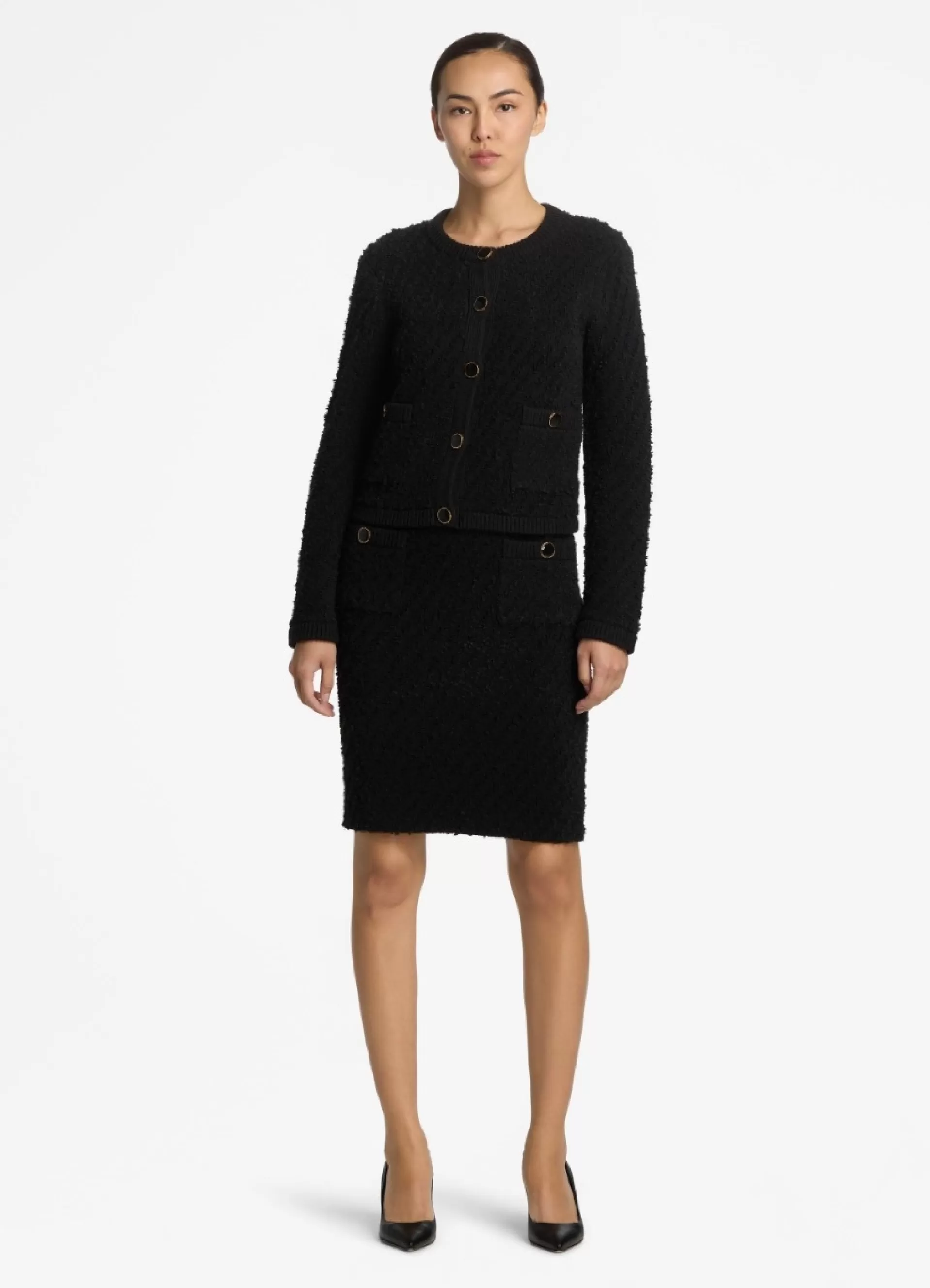 St. John Boucle Twill Skirt with Pockets | SKIRTS