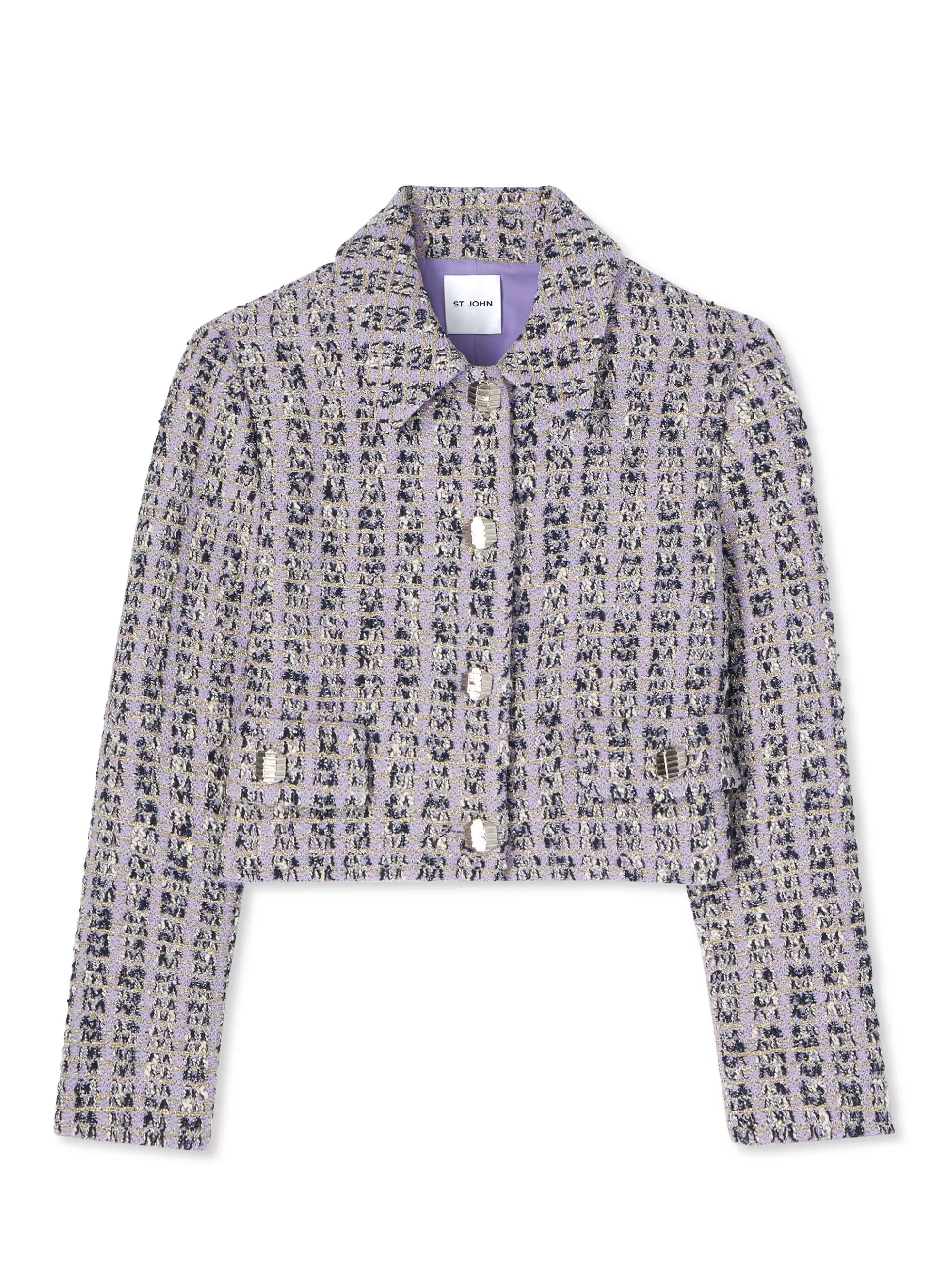 St. John Broken Check Slub Knit Jacket | LIGHT JACKETS | JACKETS