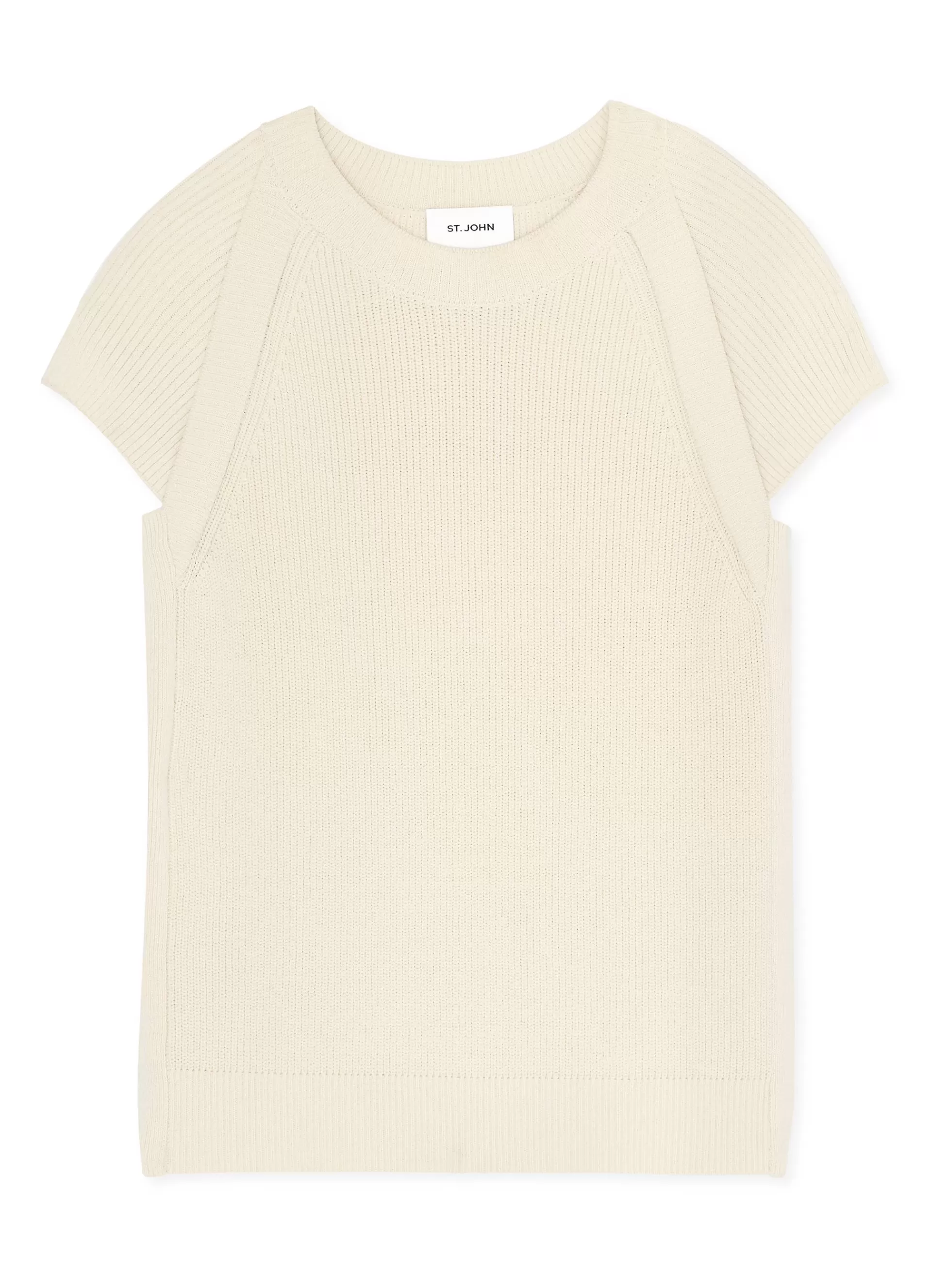 St. John Cap Sleeve Rib Knit Top | ELEVATED ESSENTIALS | TRANSITIONAL CLOTHING