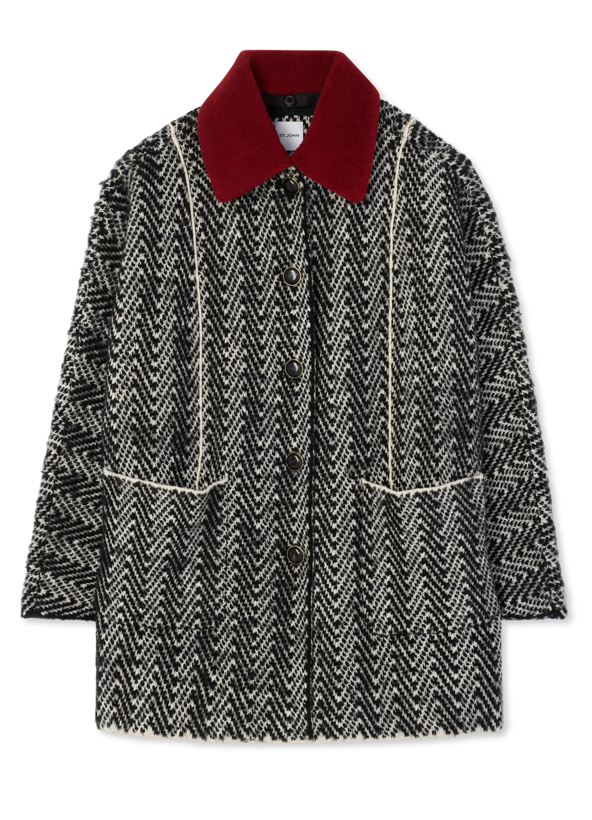 St. John Chevron Sequin Knit Coat | COATS