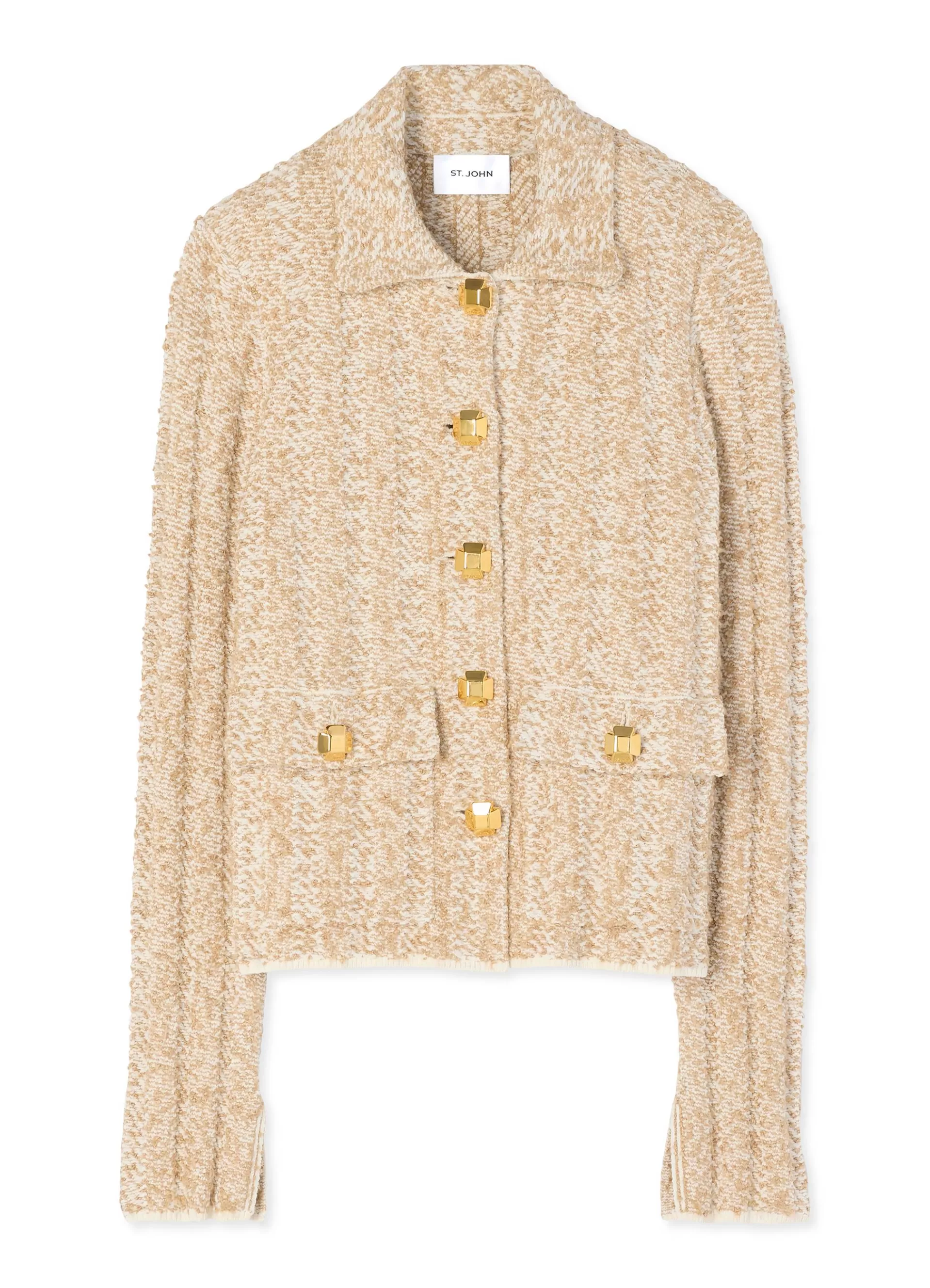 St. John Chevron Slub Knit Jacket | LIGHT JACKETS | JACKETS