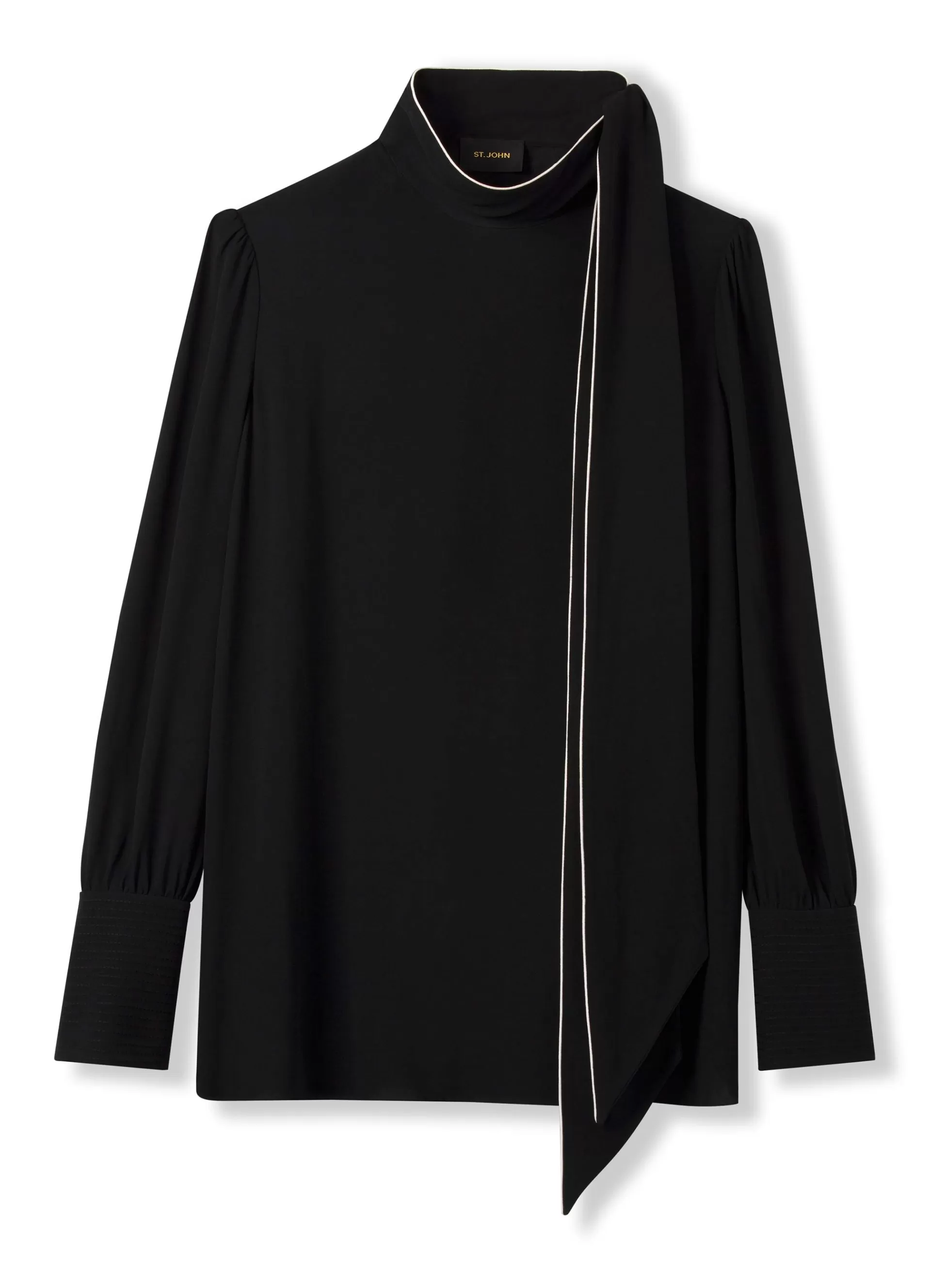 St. John Crepe Tie Neck Blouse | TOPS & SHELLS | TOPS & SHELLS