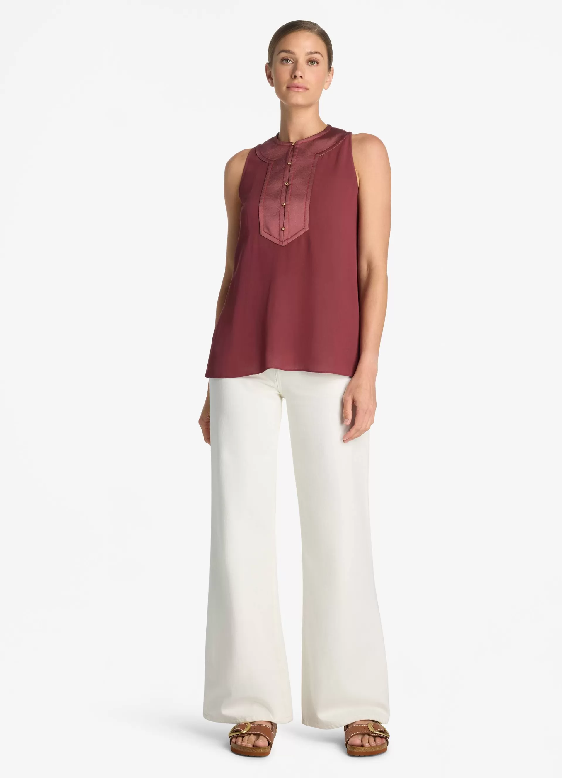 St. John Crepon Bib Shell | TOPS & SHELLS