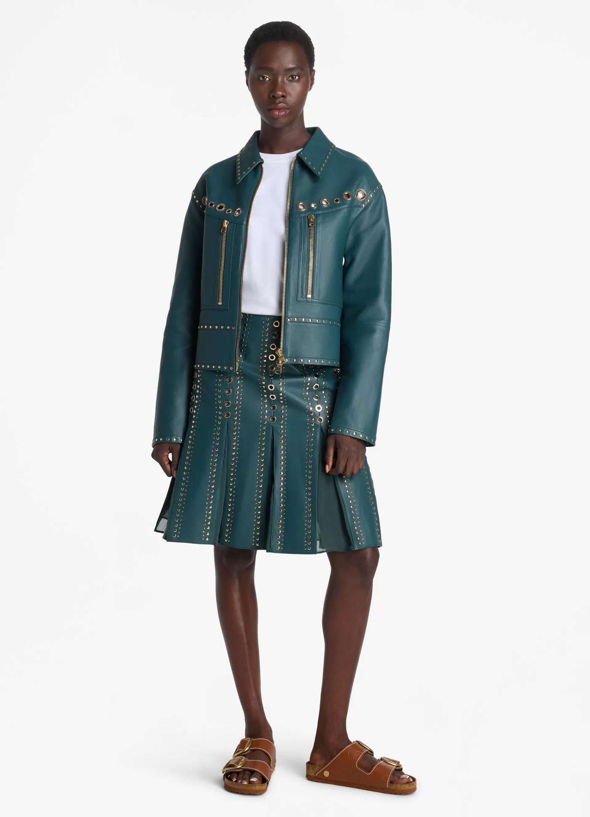 St. John Doubleface Leather Embellished Jacket | COORDINATING SETS | JACKETS