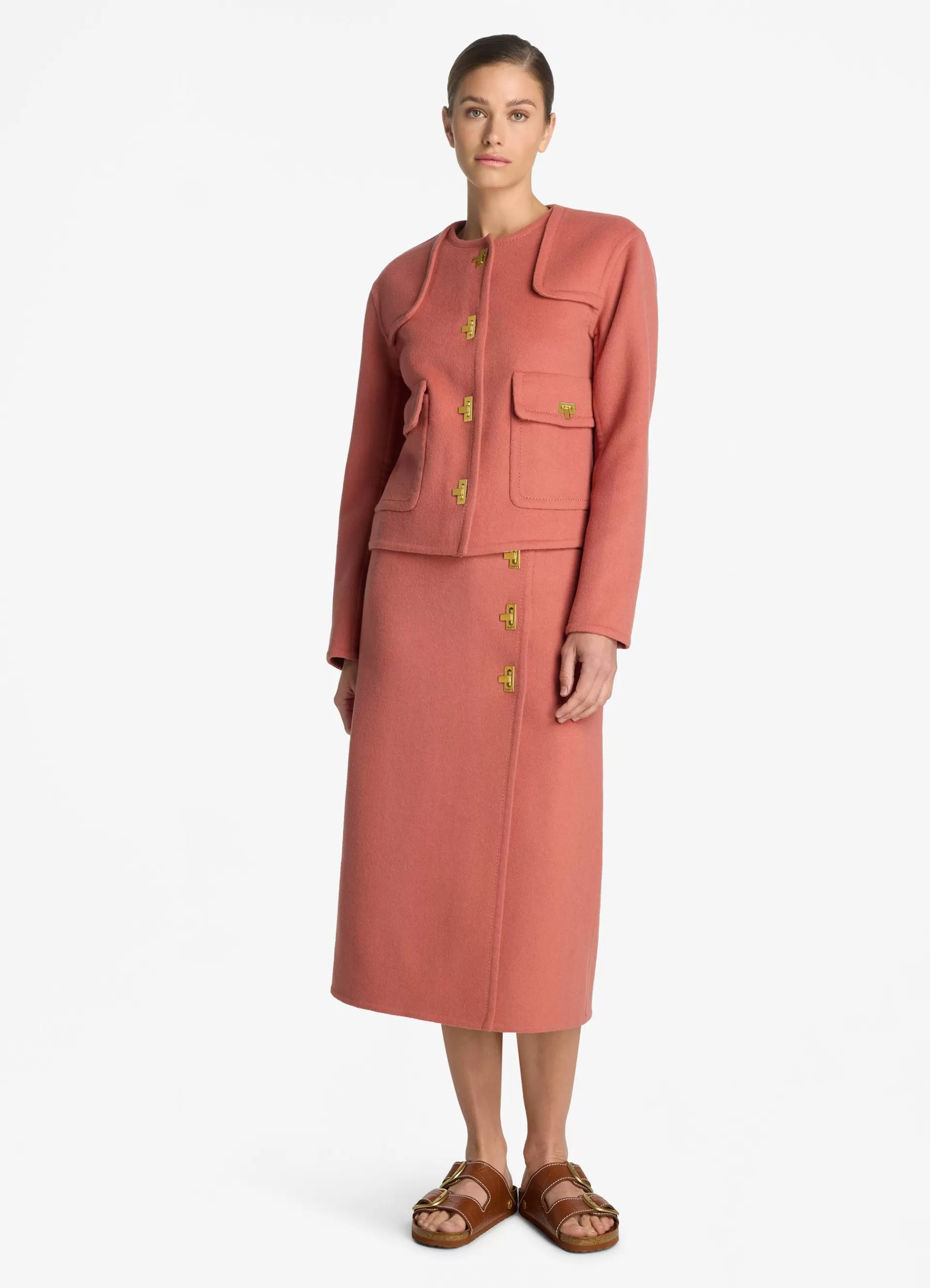 St. John Doubleface Wool and Cashmere Blend Skirt | COORDINATING SETS | ELEVATED ESSENTIALS
