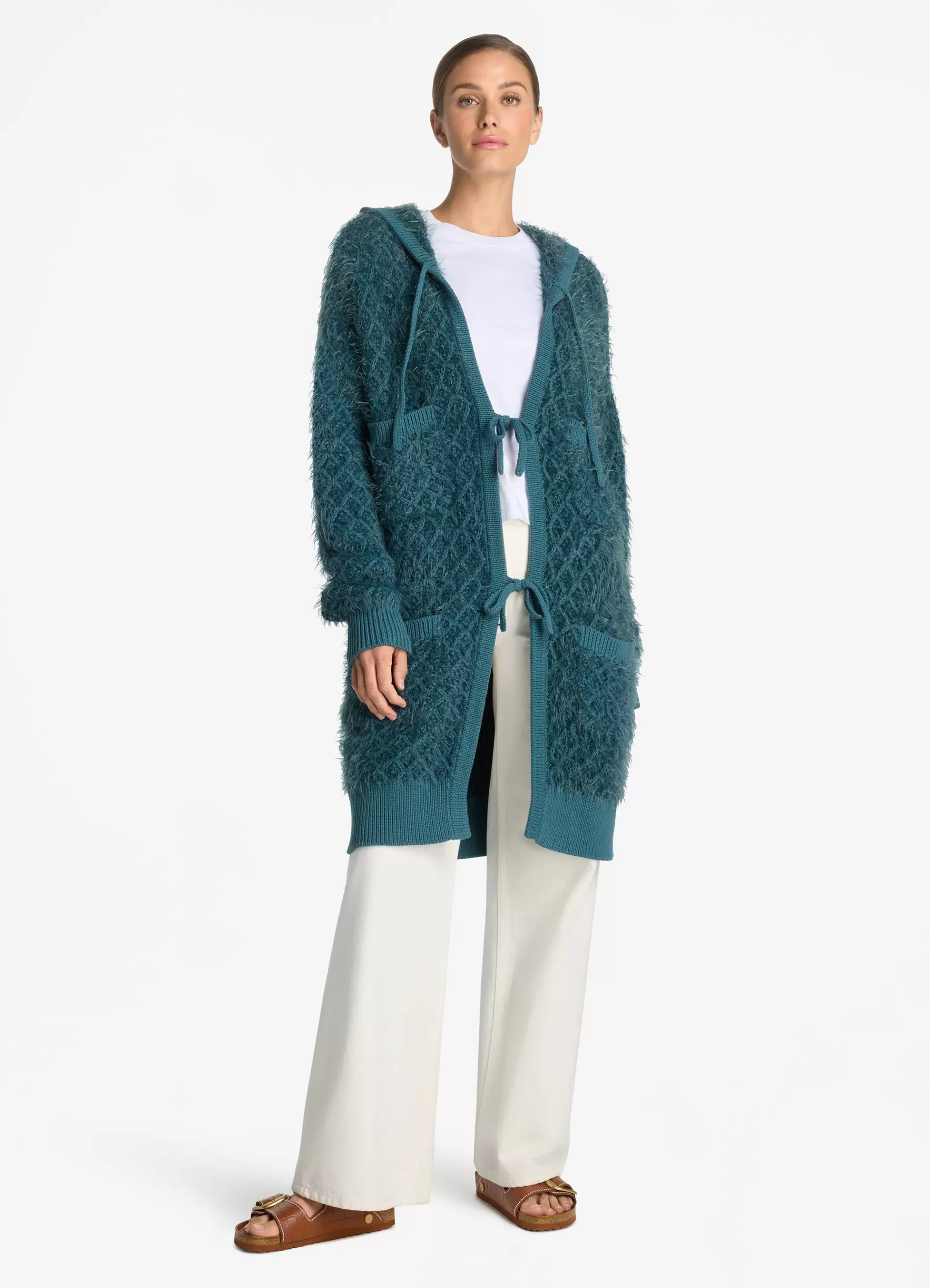 St. John Eyelash Diamond Knit Long Cardigan | ELEVATED ESSENTIALS | KNITWEAR