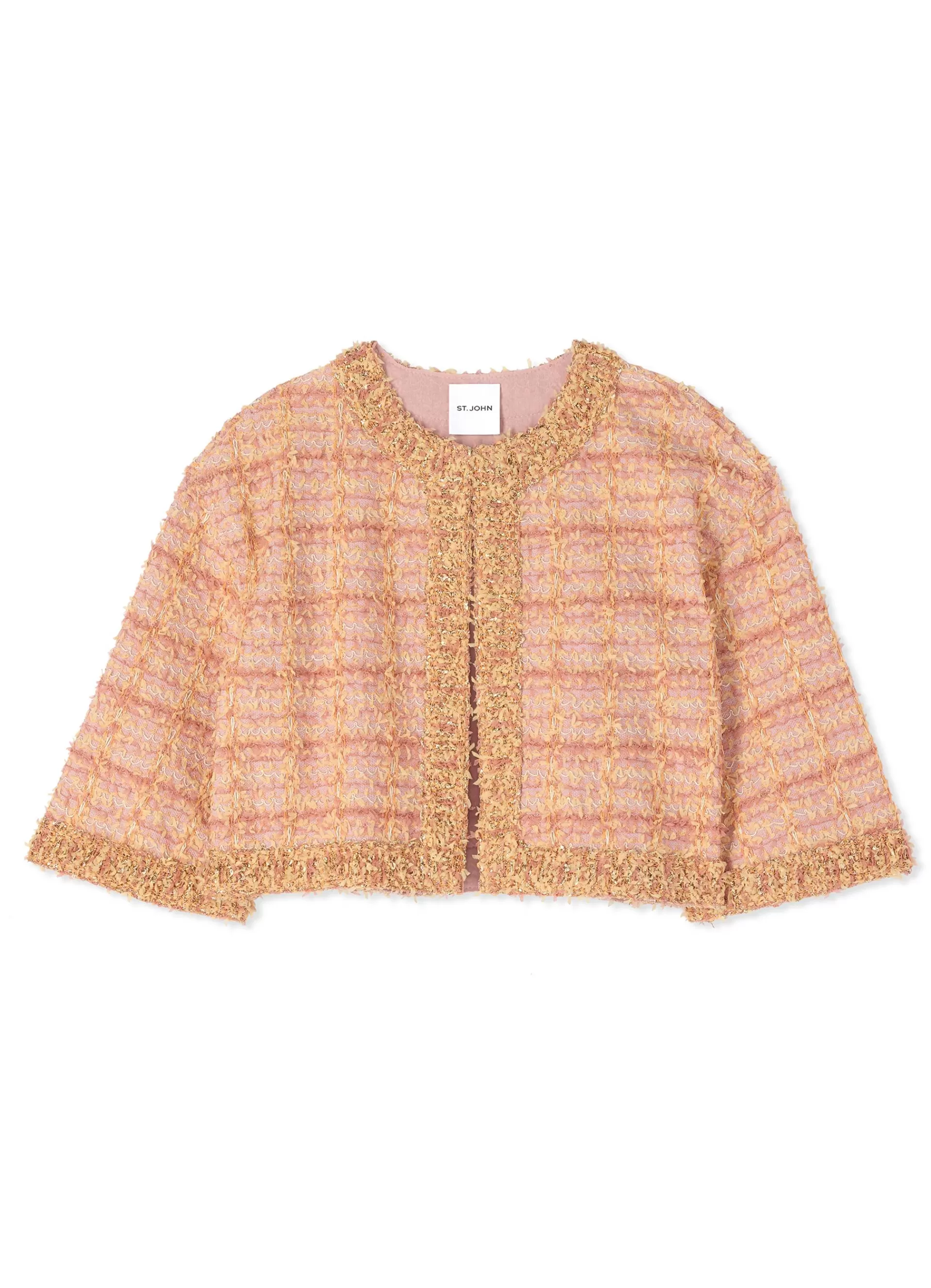 St. John Eyelash Plaid Knit Cropped Jacket | LIGHT JACKETS | JACKETS