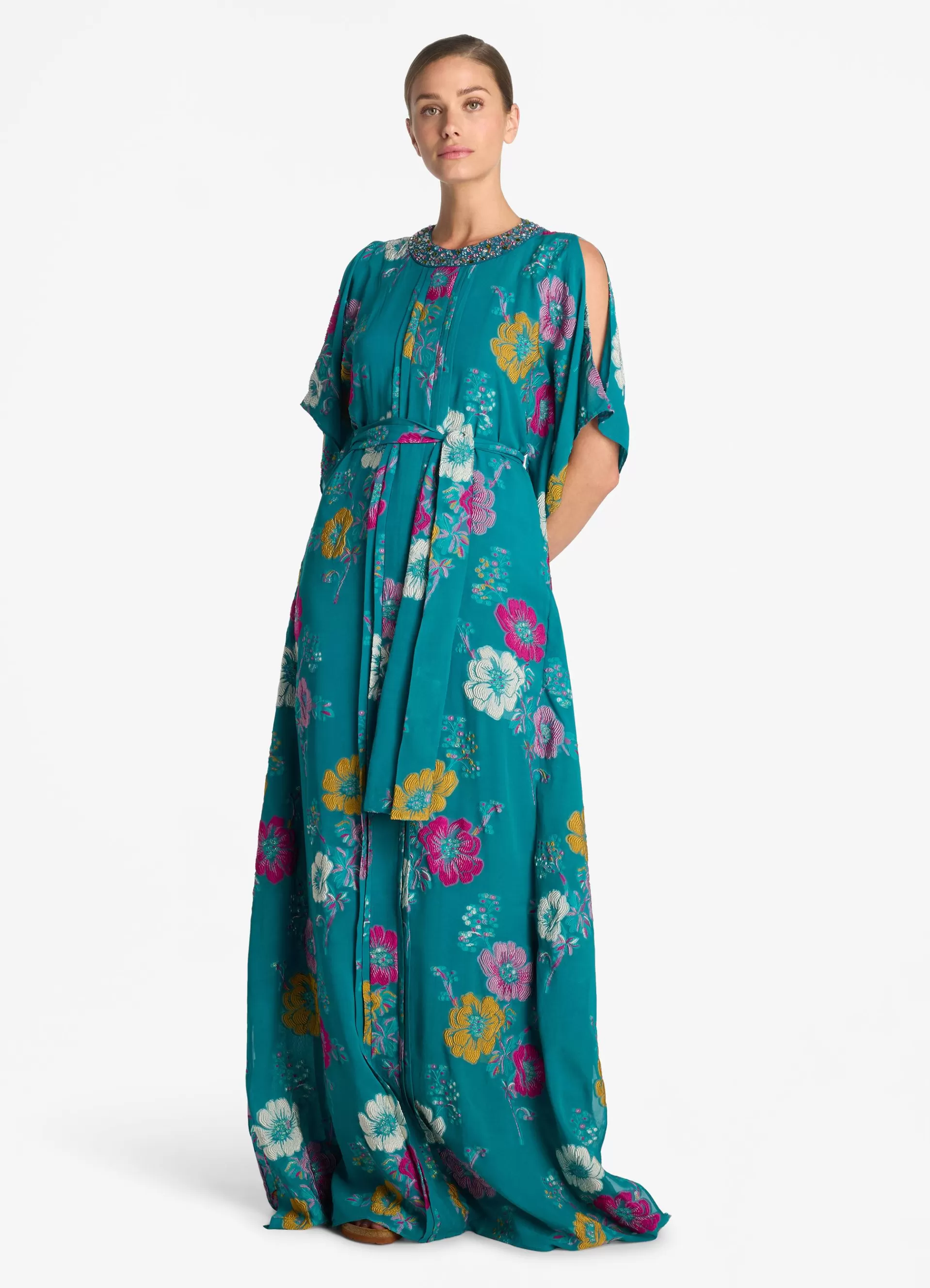 St. John Floral Fil Coupé Kaftan Gown | EVENING GOWNS | FORMAL & EVENING WEAR