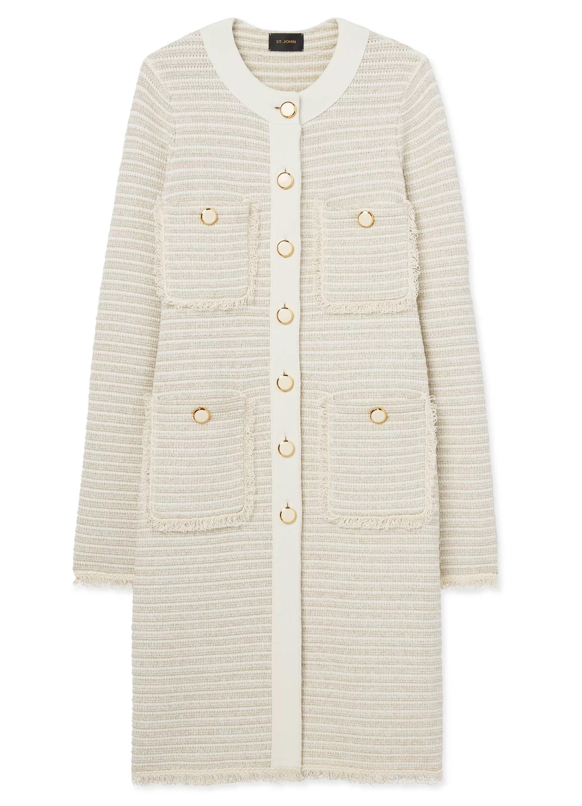 St. John Fringe Knit Long Jacket | KNITWEAR | COORDINATING SETS