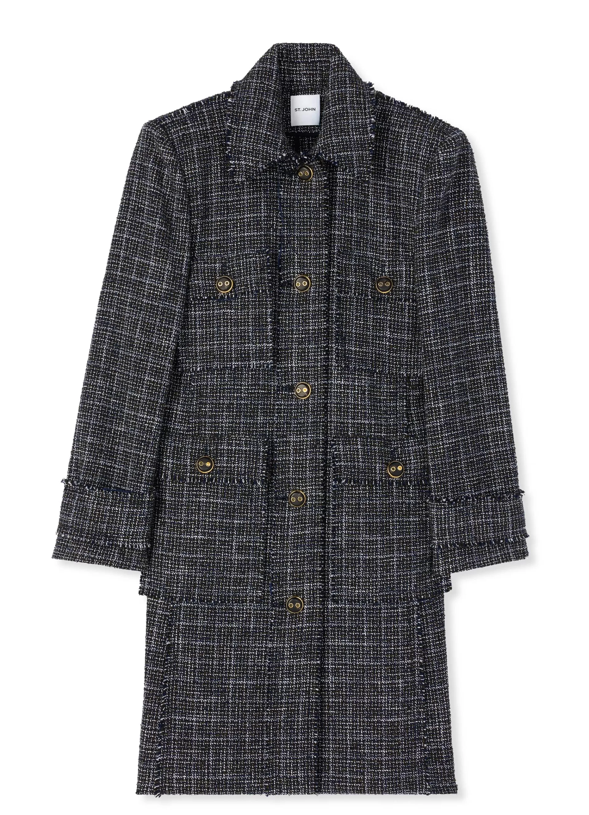 St. John Graphic Check Tweed Topper | JACKETS