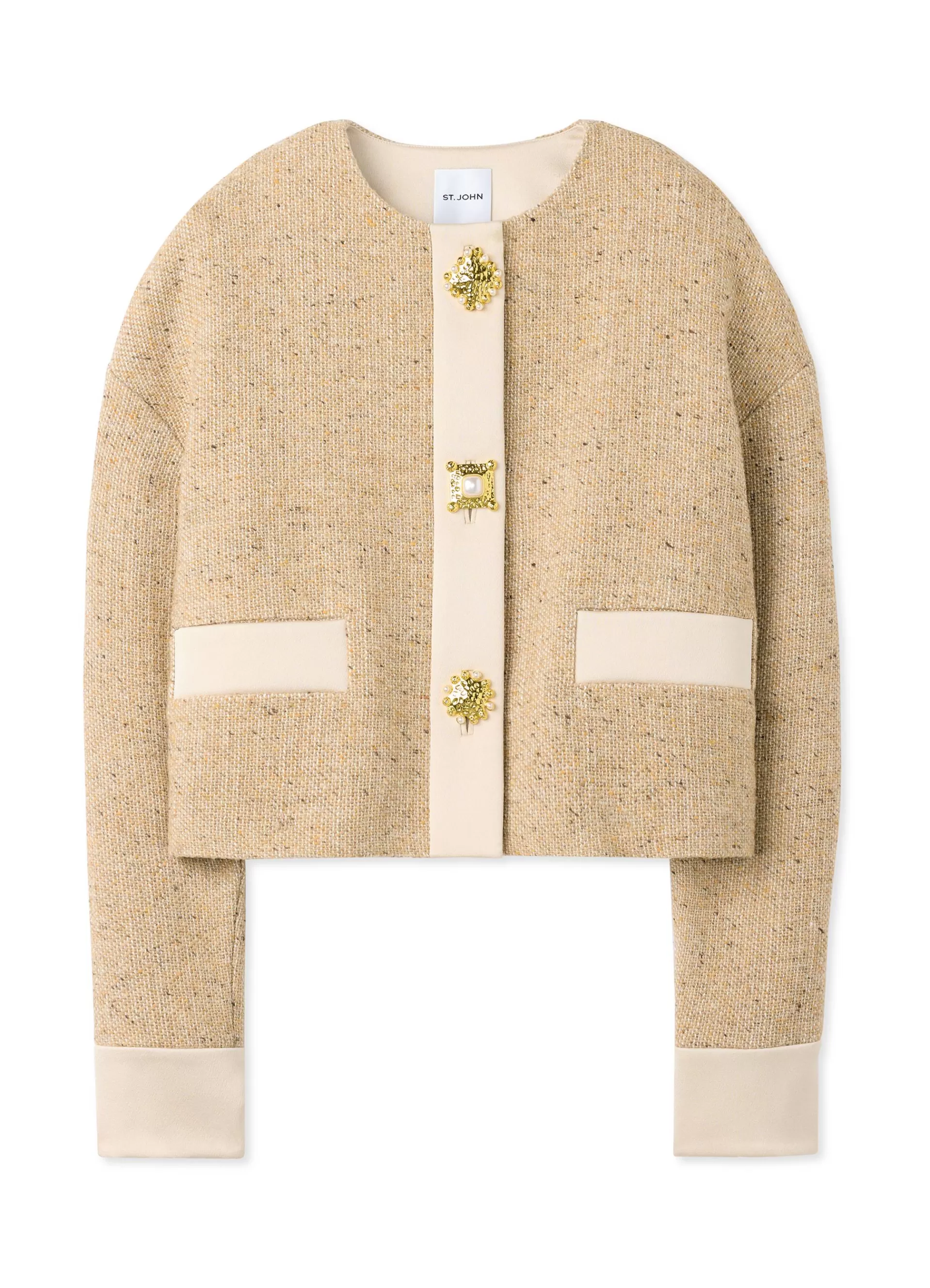 St. John Italian Tweed Contrast Trim Short Jacket | TWEED JACKETS | COORDINATING SETS